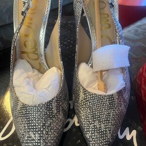 Sam Edelman Silver Hastings Heels for Women